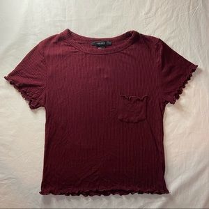 Forever 21 Burgundy Cropped Top